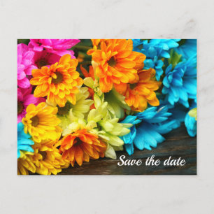 Carte postale d'annonce de date de mariage Bouquet