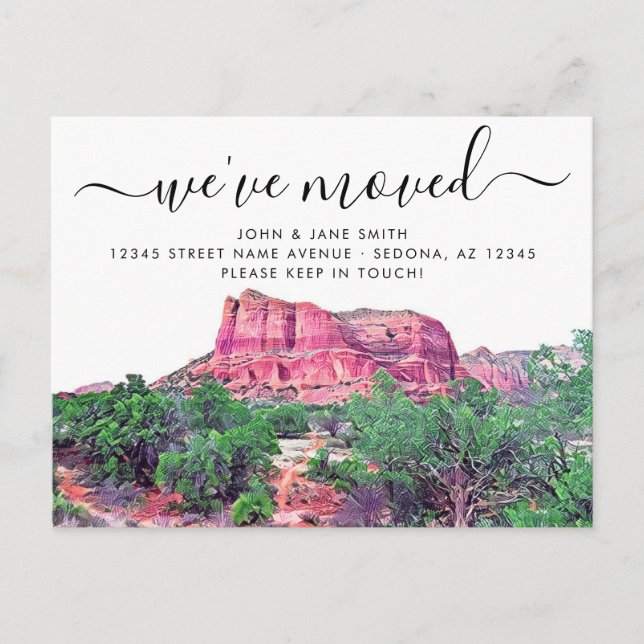 Carte postale d'annonce de déménagement à Sedona A (Devant)