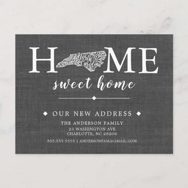 Carte postale d'annonce de déménagement de l'État  (Devant)