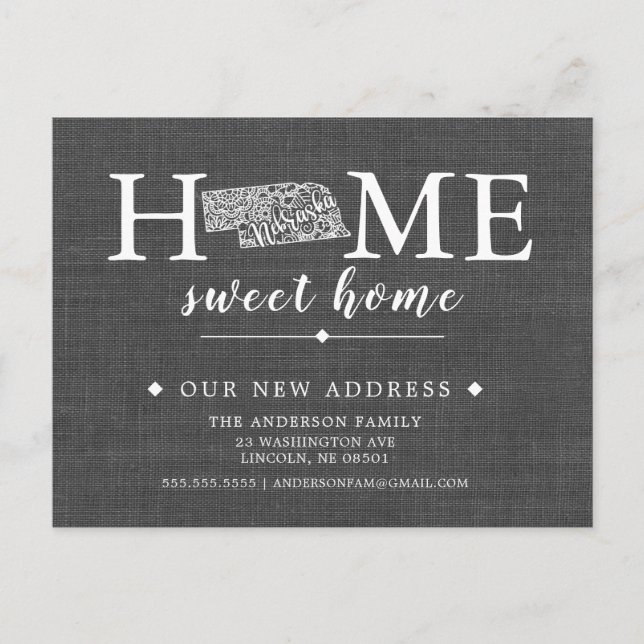 Carte postale d'annonce de déménagement de l'État  (Devant)