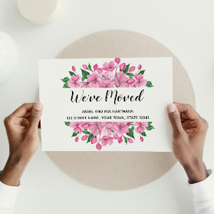 Carte postale d'annonce de déménagement florale