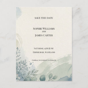 Carte postale d'annonce de mariage au eucalyptus g