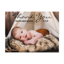 Carte postale d'annonce photo de bébé nouveau Merc