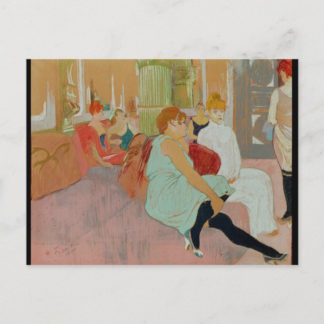 Carte Postale Dans le Salon de la rue des Moulins, 1894 (Devant)