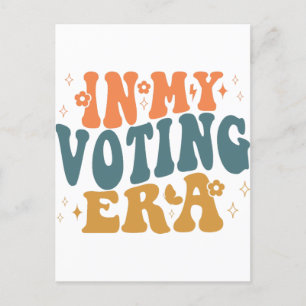 Carte Postale Dans Mon Ère De Vote Retro Wavy