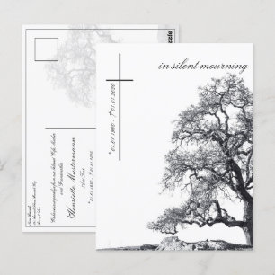 Carte Postale Dans un deuil silencieux - arbre sur un pré