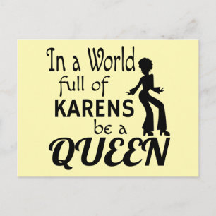 Carte Postale Dans un monde KARENS être une REINE