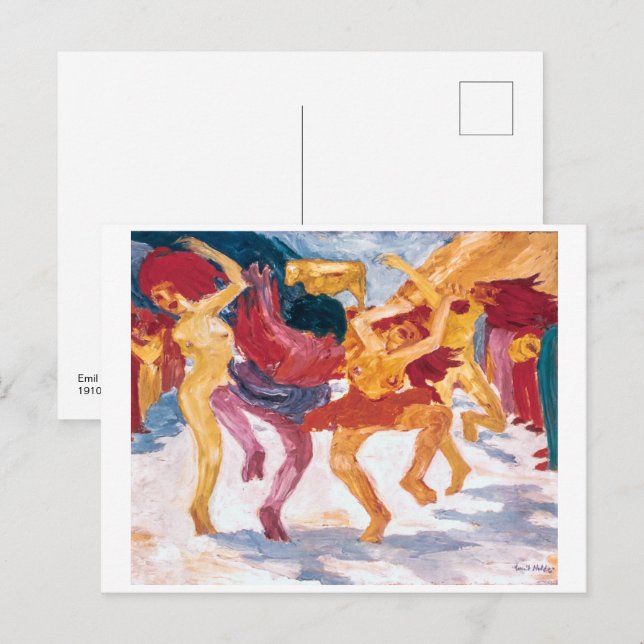 Carte Postale Danse autour du Veau d'or | Emil Nolde | (Devant / Derrière)