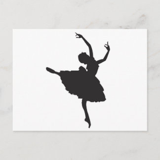 Carte Postale Danse de ballet en silhouette noire