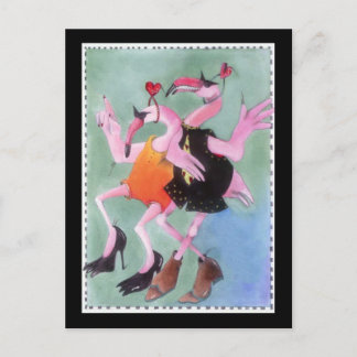 Carte Postale Danse de Flamant rose