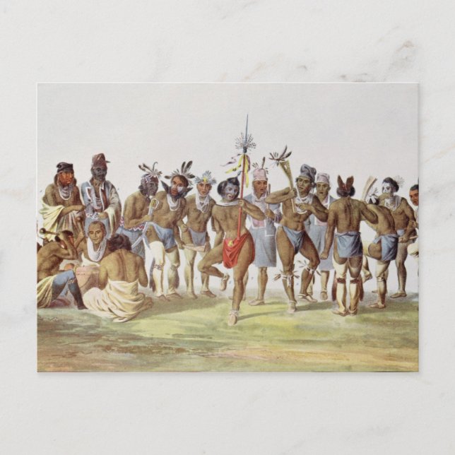 Carte Postale Danse de guerre des Sauks et des Renards (Devant)