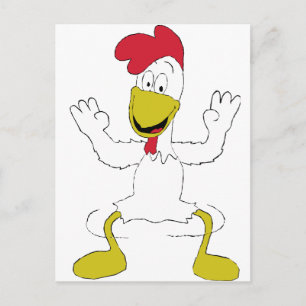 Carte Postale Danse de poulet caricaturale