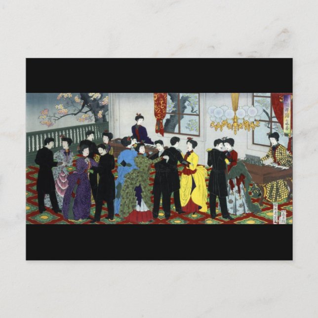 Carte Postale Danse de salle de bal à Tokyo vers 1888 (Devant)