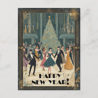 Carte Postale Danse de salon Art déco Bonne année