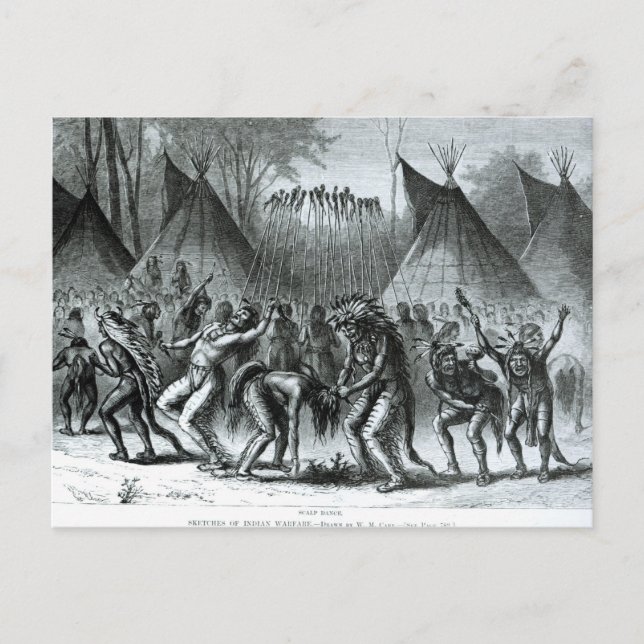 Carte Postale Danse de Scalp de 'Sketches of Indian Warfare' (Devant)