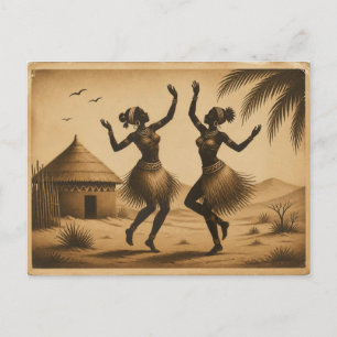 Carte Postale Danse du feu Nassau Bahamas Art populaire