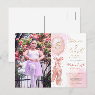 Carte Postale Danse et Tournoiement Fille rose Personnalisée Pho