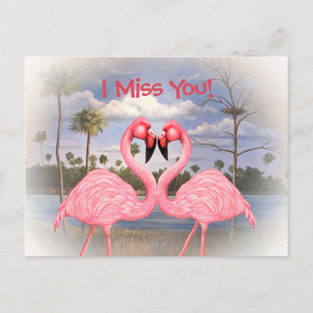 Carte Postale Danse Flamant rose (Devant)