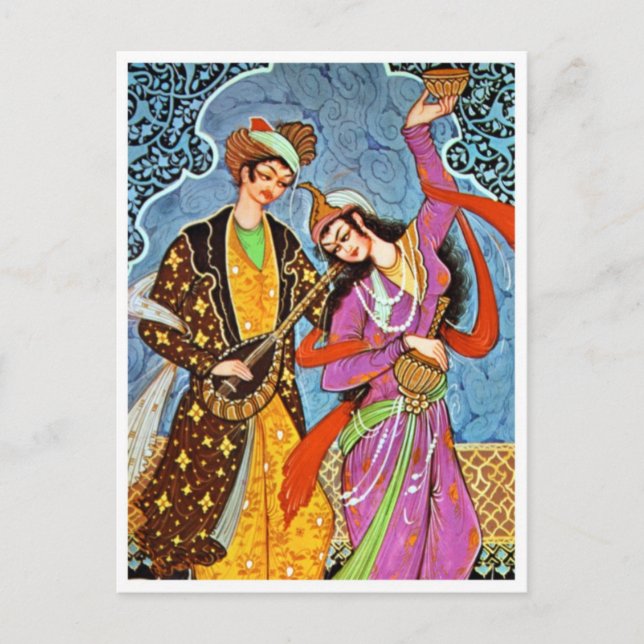 Carte Postale Danse Nymphe et musicien (Devant)