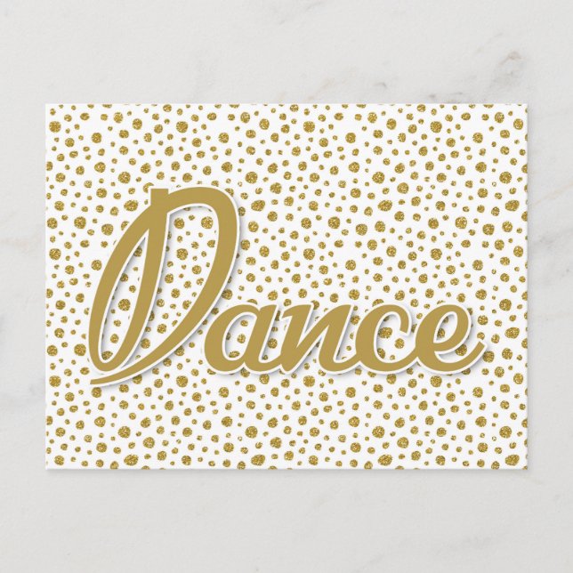 Carte Postale Danse Points Dorés - Danse Blanche Dorée (Devant)