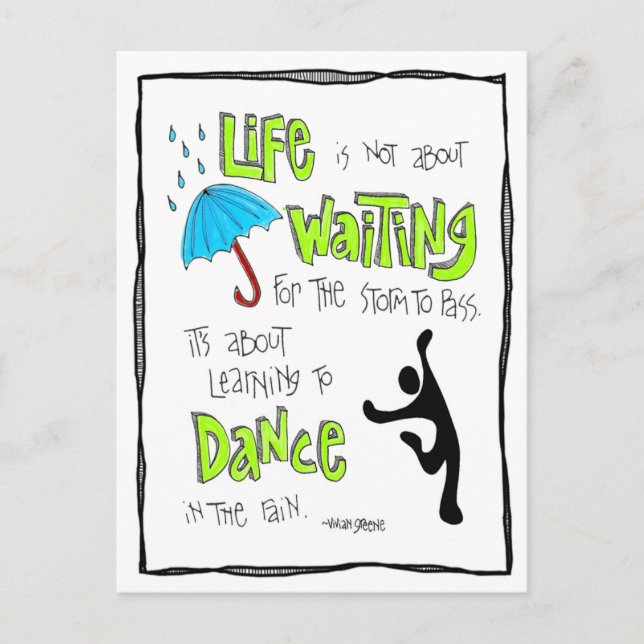 Carte postale : Danser dans la citation de pluie (Devant)
