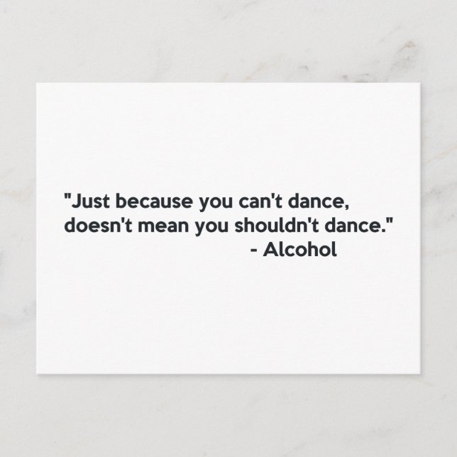 Carte Postale Danser la confiance en alcool (Devant)