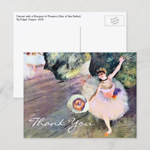 Carte Postale Danseur avec un bouquet de fleurs d'Edgar Degas