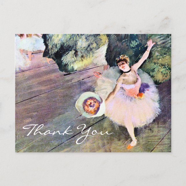 Carte Postale Danseur avec un bouquet de fleurs d'Edgar Degas (Devant)