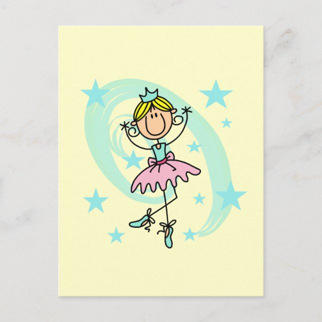 Carte Postale Danseur de ballet - T-shirts blonds et cadeaux (Devant)