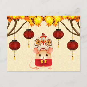 Carte Postale Danseur du lion du Nouvel An chinois