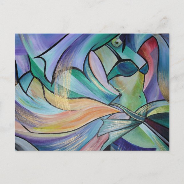 Carte Postale Danseur Du Ventre Du Moyen-Orient Avec Voiles Past (Devant)