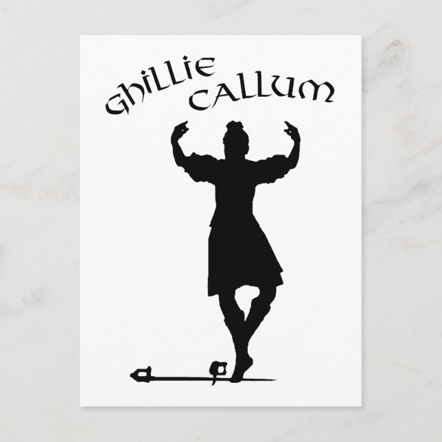 Carte Postale Danseur écossais des Highlands Ghillie Callum (Devant)