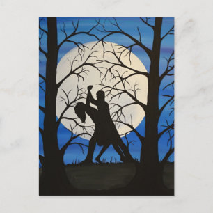 Carte Postale Danseurs de silhouette romantique