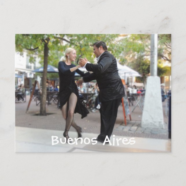 Carte Postale Danseurs de tango dans la plaza Dorrego (Devant)