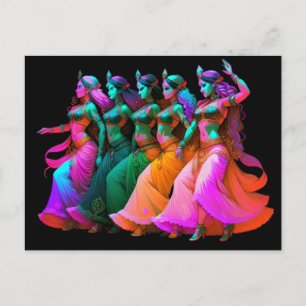 Carte Postale Danseurs du ventre arc-en-ciel