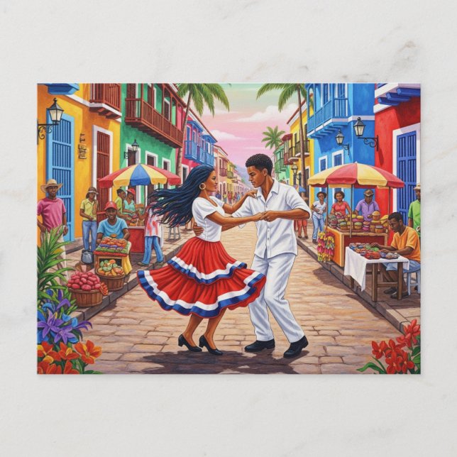 Carte Postale Danseurs Merengue République Dominicaine (Devant)