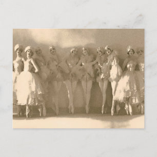 Carte Postale Danseurs vintages sur tiptoe, avec tule