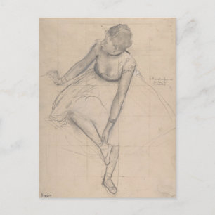 Carte Postale Danseuse ajustant son escarpin