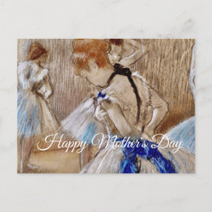 Carte Postale Danseuse de Degas avec ruban bleu