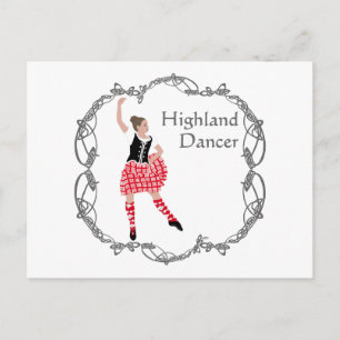 Carte Postale Danseuse des Highlands écossais Noeud celtique Rou