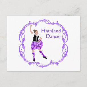 Carte Postale Danseuse des Highlands écossais Noeud celtique Vio