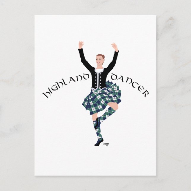 Carte Postale Danseuse écossaise Highland Fling (Devant)