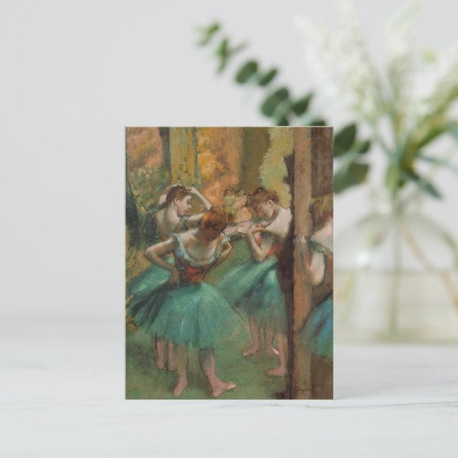 Carte Postale Danseuses, Pink and Green Edgar Degas (Debout devant)