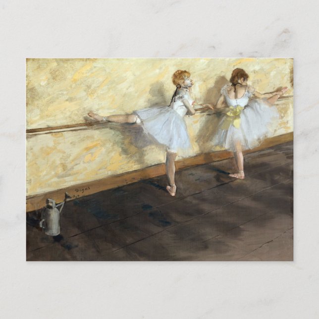 Carte Postale Danseuses pratiquant au Barre par Edgar Degas (Devant)