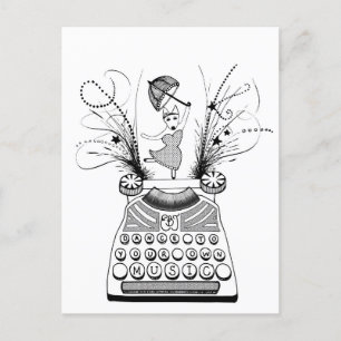 Carte Postale Dansez dans votre propre musique English Bull Terr