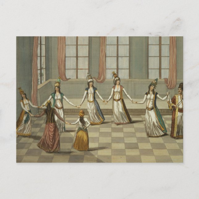Carte Postale Dansez dont est à la mode avec les femmes grecques (Devant)