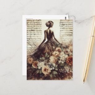 Carte Postale Dansez sur la musique Collage multimédia mixte