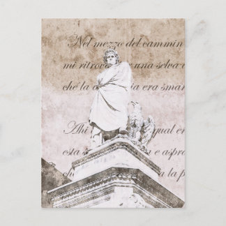 Carte Postale Dante Alighieri - avec Divine Comedy versets