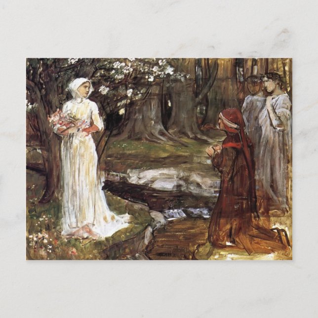 Carte Postale Dante et Beatrice par John William Waterhouse (Devant)