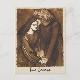 Carte Postale Dante Gabriel Rossetti Deux amants 1850